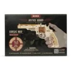 Une boîte de puzzle rokr contenant un revolver à l'intérieur.