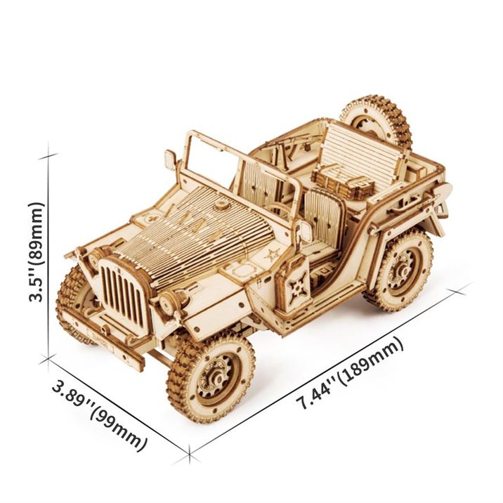Puzzle 3D - Maquette en bois Jeep militaire de 1940 - ROKR