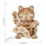 Modèle 3D d'un chat porte-bonheur japonais en bois.