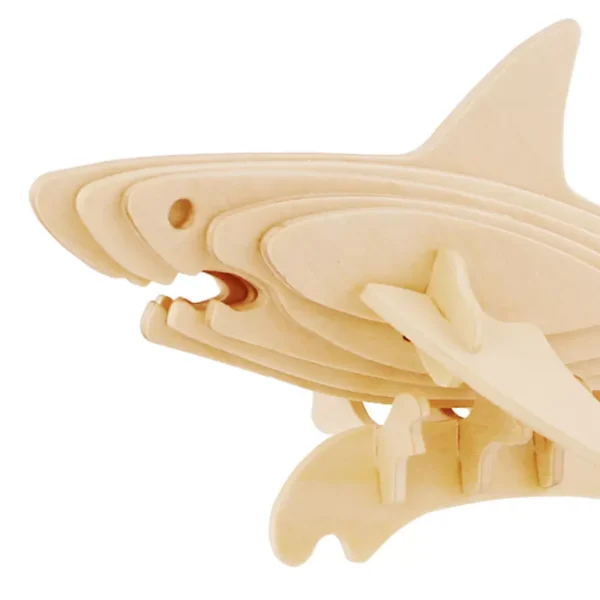 Un modÃ¨le puzzle 3d en bois d'un requin avec rokr.